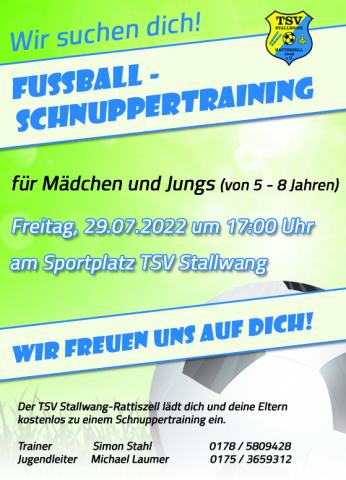 Einladung Schnuppertraining 2022